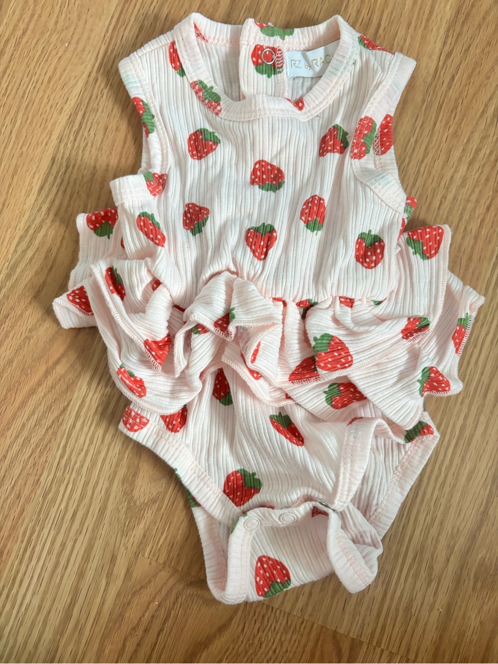 Rachel Zoe Pink Strawberry Ruffle One-Piece Bodysuit